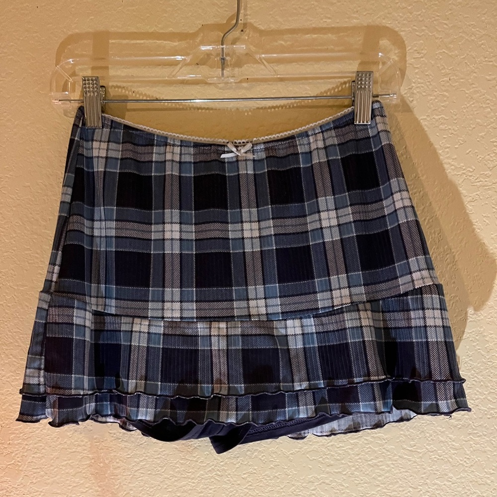 Mini skirt with built in shorts under
